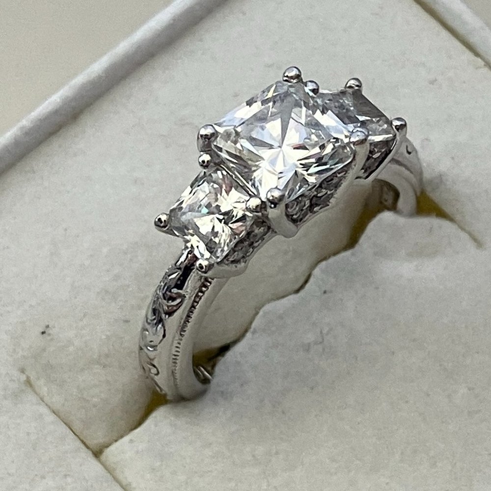 CZ 925 Sterling Silver ring TACORI Size 4